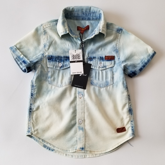 7 for all Mankind button front shirt - Picture 1 of 9